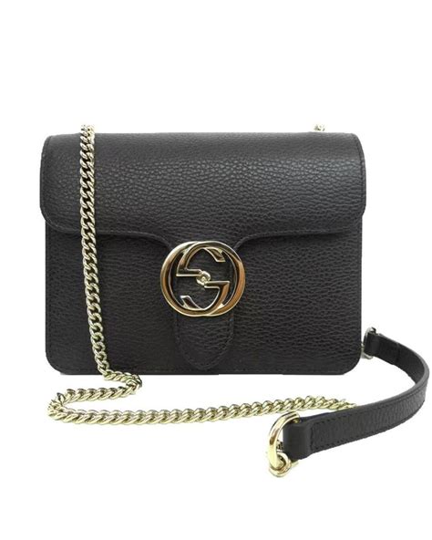 Gucci B small crossbody bag in black GG leather 